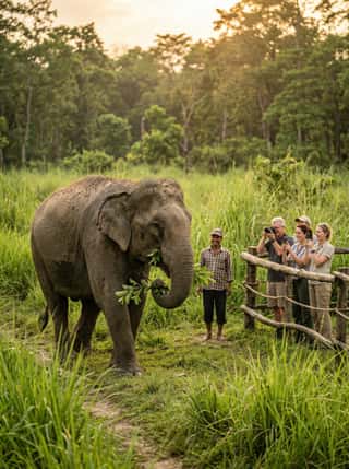 Asiatic elephant roaming the Terai jungles