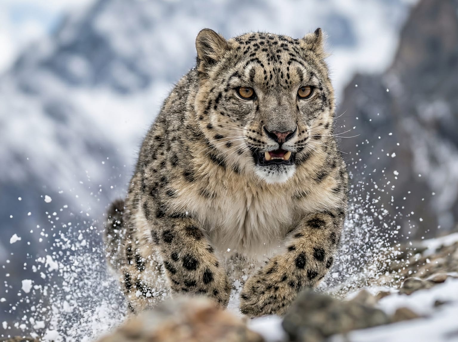 Majestic Snow Leopard in the Himalayas